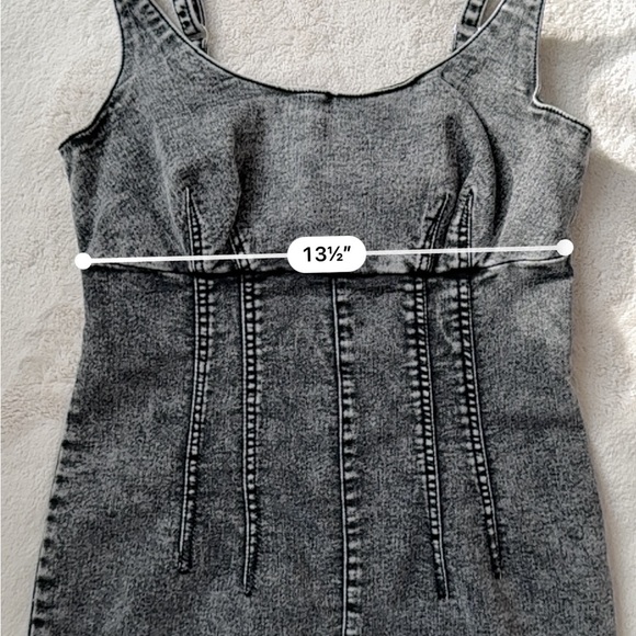 Gray Denim Western Sleeveless Dress - Picture 5 of 7